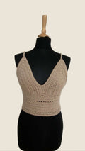 Festival crop top beige